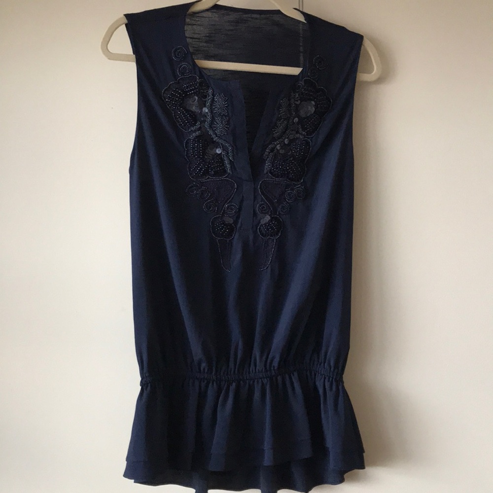 Juice Couture Peplum Beaded Embellished Tank Top M